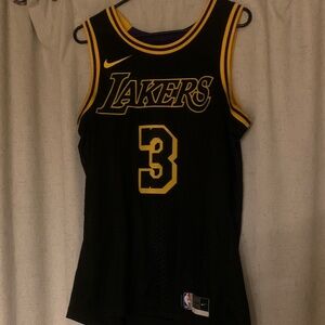 Anthony Davis Nike Black and Gold Lakers Jersey